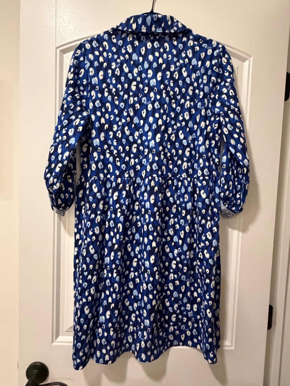 Lilly Pulitzer Blue & White Leopard Print Button-Front Tunic - Picture 2 of 3
